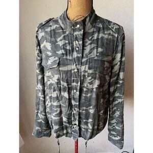 Beach Lunch Lounge Camouflage Y2K Streetware Jacket Sz SMALL